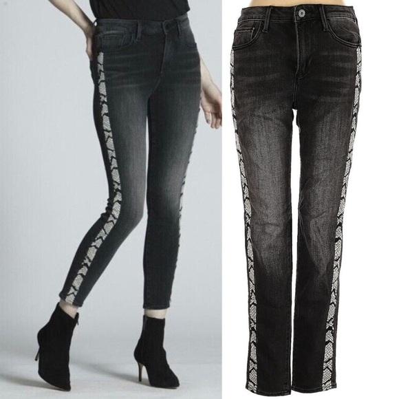Driftwood Jeans Jackie Skinny x Snake Stripe size 27 Sundance Free People Anthro - Picture 1 of 14